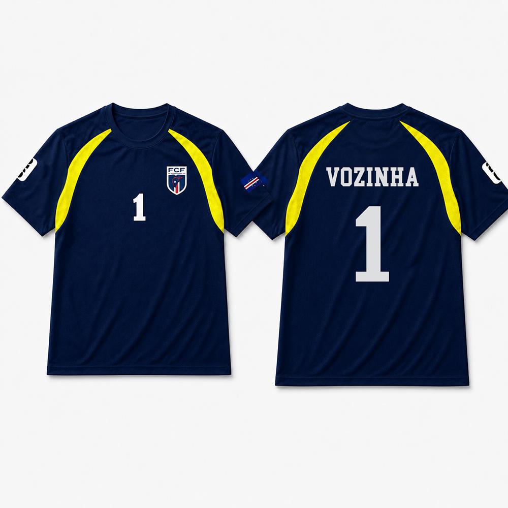 Capo Verde Vozinha N.1 Portiere Maglia da Calcio Unisex Manica Corta Allenamento Partita Top per tifosi