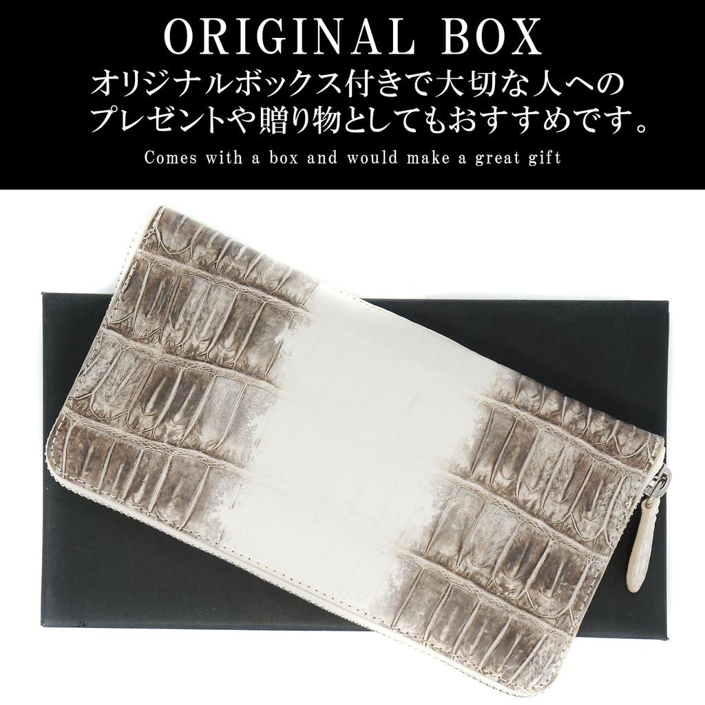 Himalaya-Krokodil Lange Geldbörse für Damen und Herren, aus einem einzigen Stück echtem Krokodilleder gefertigt, mit Rundum-Reißverschluss, Münzfach, Karten