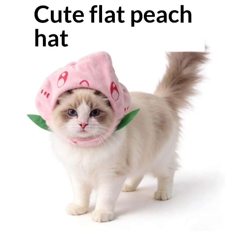 Cute Tiger Fruit Cat Plush Hat Cat Puppy Cosplay Costume Pet Accessories Adjustable Comfortable Warm Headdress Pet Headwear
