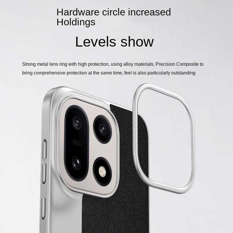 Plain Leather Classic Color-blocked Lens Heightened Case For OnePlus 15 13s 13T One Plus 13 Slim All-inclusive Cover