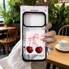 Creative Pink Y2K Bow Cherry Phone Case For iPhone 17 Pro Max 17 Air 17Pro 17 Hand Painted Shockproof Clear Hard Cover Fundas