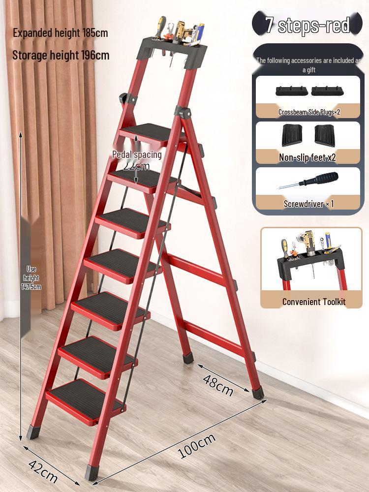Compact Multi-Functional 4-Step Folding A-Frame Household Ladder