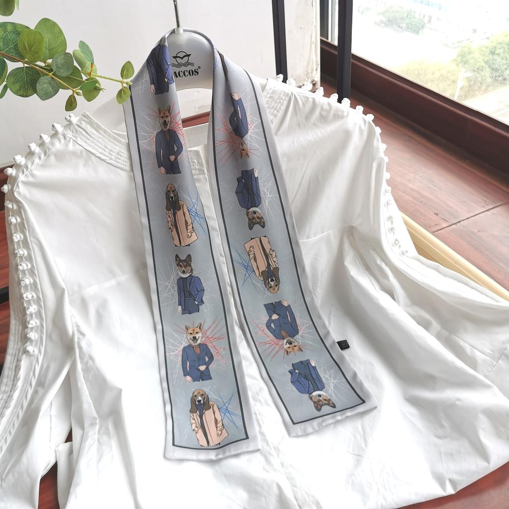 Hair Band Women Tie Hair Silk Scarf Silk Ribbon Headgear Internet Celebrity New Streamer French Long Silk Scarf Small Scarf Hair Strap
