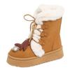 2025 autumn and winter snow boots women's fleece thickened thick sole to increase the height of the fur integrated Northeast cotton shoes fluffy warm