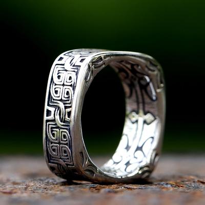 Neuer Eingang Edelstahl Wikinger Keltischer Knotenring Für Männer Punk Hip Hop Schmuck Geschenk Quadratisches Design