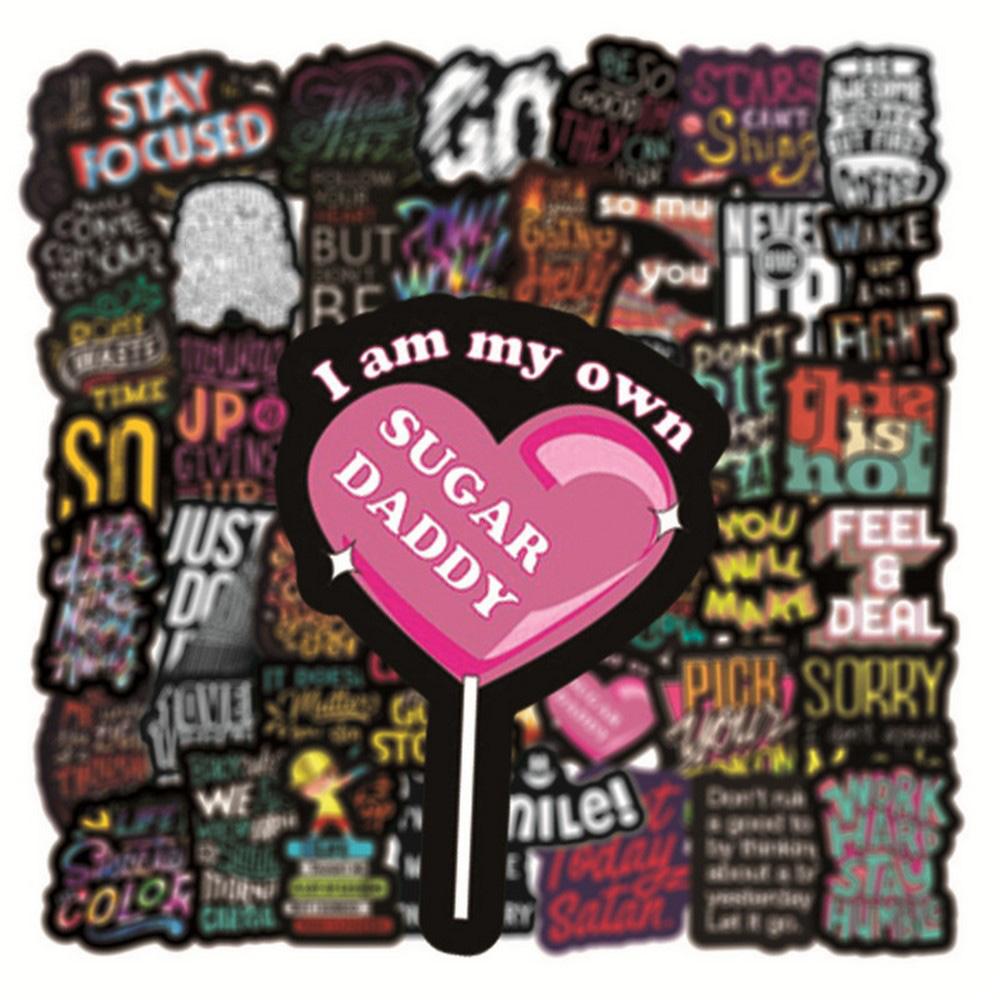 50Pcs Motivational Phrase Stickers Encouragement Inspirational Quotes Scrapbook Stationary Office Study Room Sticker Decal