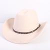Popular European and American fashion OL style one-word cowboy hat men's and women's high-end top hat jazz hat felt hat