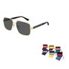 GUCCI Monogram Irregular Sunglasses Men's Gold