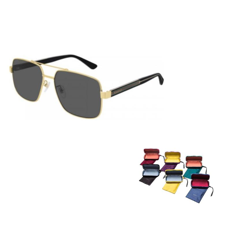 GUCCI Monogram Irregular Sunglasses Men's Gold