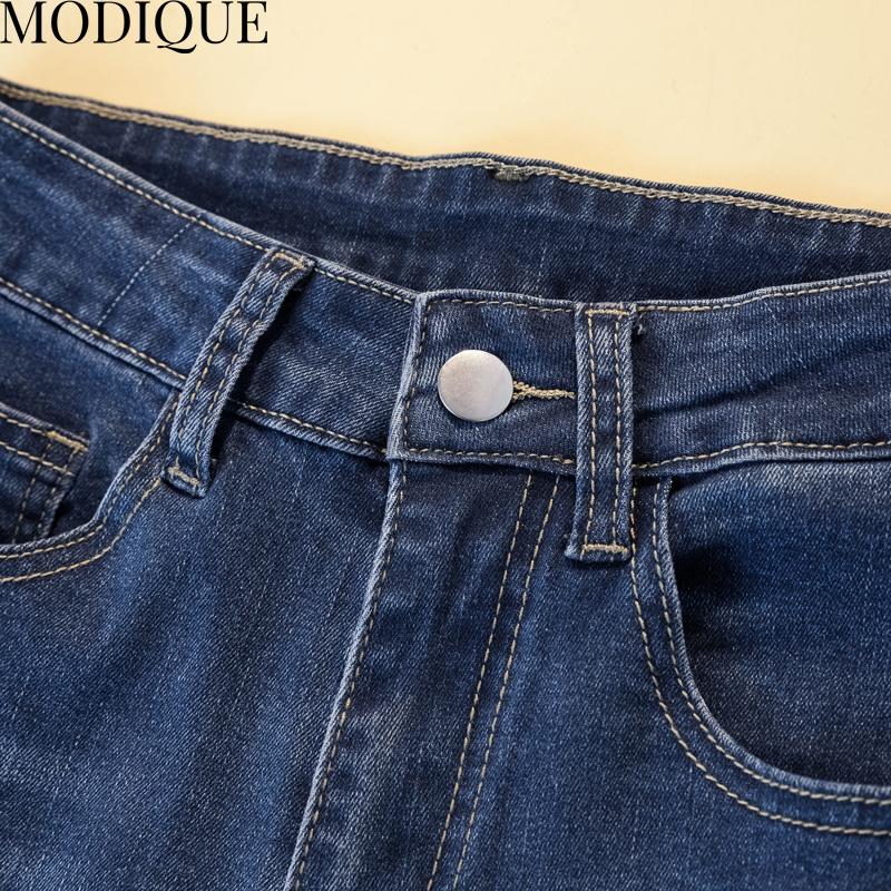 MODIQUE podzimní nadměrná velikost nové dámské základy elastické harémové kalhoty po celé délce dáma s vysokým pasem ležérní dlouhé džíny dámské džínové kalhoty