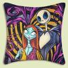 Halloween Skull Jack Sally Pillow Covers Cartoon Sofa Decorative Home Double-Sided Printing Short Plush Cute Cushion Cover