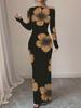 2026 One-Shoulder White Floral Slim-Fit Maxi Dress for Women