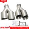 BEY1 1Pcs Double Matte Stainless Steel Car Muffler Tip Exhaust Tip System Pipe Universal Exhaust Tip  60 63  for GTI MK7 Golf7 Nozzle