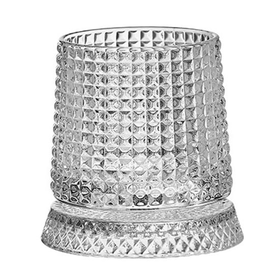 Ποτήρι Κρασιού 360 Μοιρών Περιστρεφόμενο 280ml Περιστρεφόμενο Ποτήρι Ουίσκι με Βάση Χωρίς Μόλυβδο Ποτήρι για Ανακούφιση από το Στρες Και Έγχυση Αρωμάτων Μοναδικό Δώρο για Γενέθλια