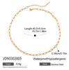 Classic Oval Zircon Pendant Necklace for Women 18K Gold PVD Plated Stainless Steel Snake Chain Necklace Fashion Jewelry