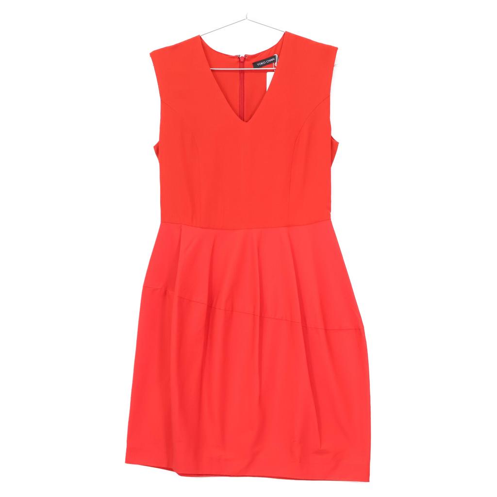 YOKOCHAN Red YCD-13SSC-020 Sleeveless Bi-color Dress Dress 38 RedUsed