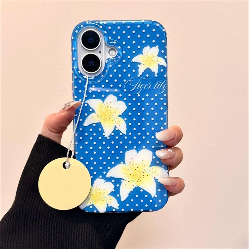

Single Layer Polka Dot Narcissus for IPhone16pomax for Apple 15pr Mobile Phone Case 14 New Style 13 Cartoon 12 For Apple 6