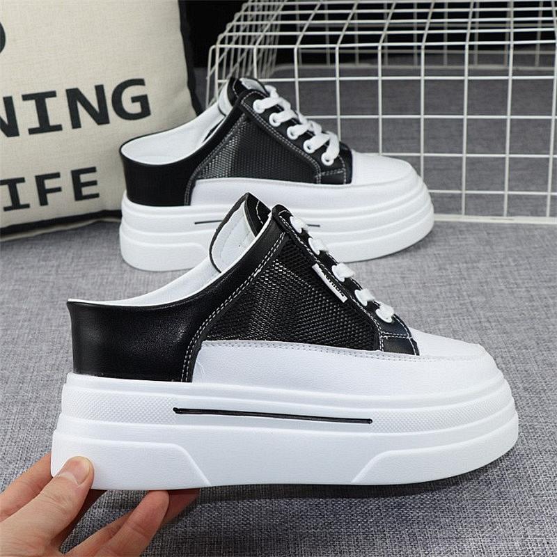 Мода 2024 Baotou сетчатые дышащие полутапочки кроссовки женские 2024 весна лето новые — фото 6