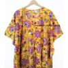 Indian Yellow Long Floral Print Cotton Hippie Maxi Women Nightwear Caftan Dress CKFTN-SCRN-FULL-BUYIT-078