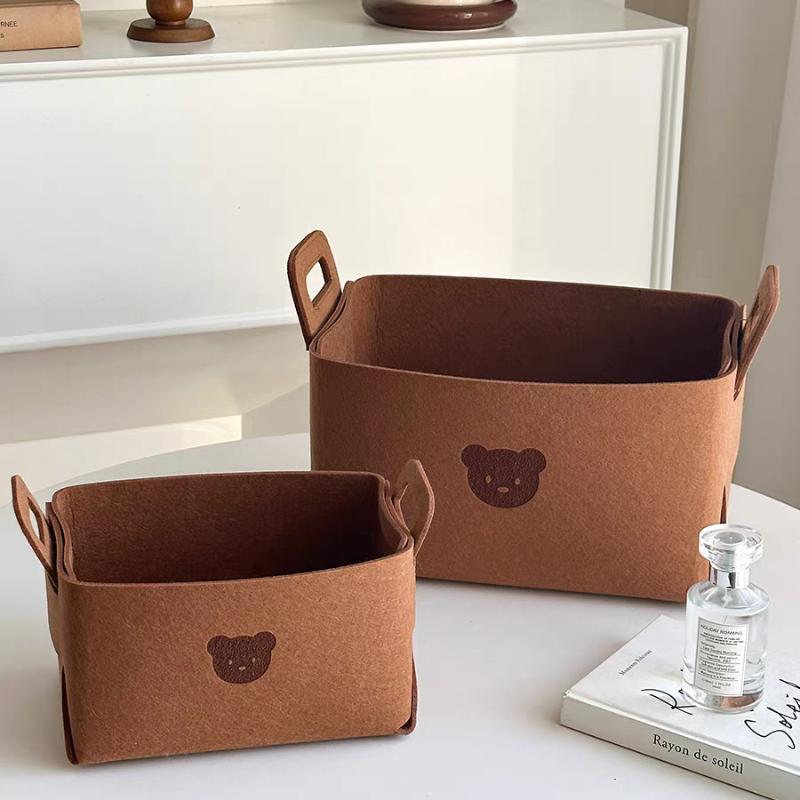 Plush storage basket, office organizer box, foldable storage basket, for snacks, toys, cosmetics, laundry hamper