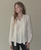 TWEE Birkin Wrinkle Pintuck Tie Long Sleeve Blouse