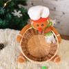 2025 New Santa Snowman Candy Bamboo Basket Christmas Gift Storage Basket Festive Atmosphere Christmas Decorations For Car Home