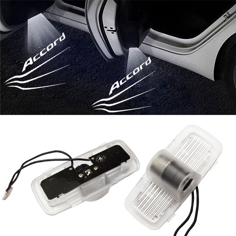 2Pcs Car Door Welcome Lights For Honda Accord 7 8th gen 2008 2009 2010 2011 2012 2013 2014 LED Signal Lamp Projector Accessories