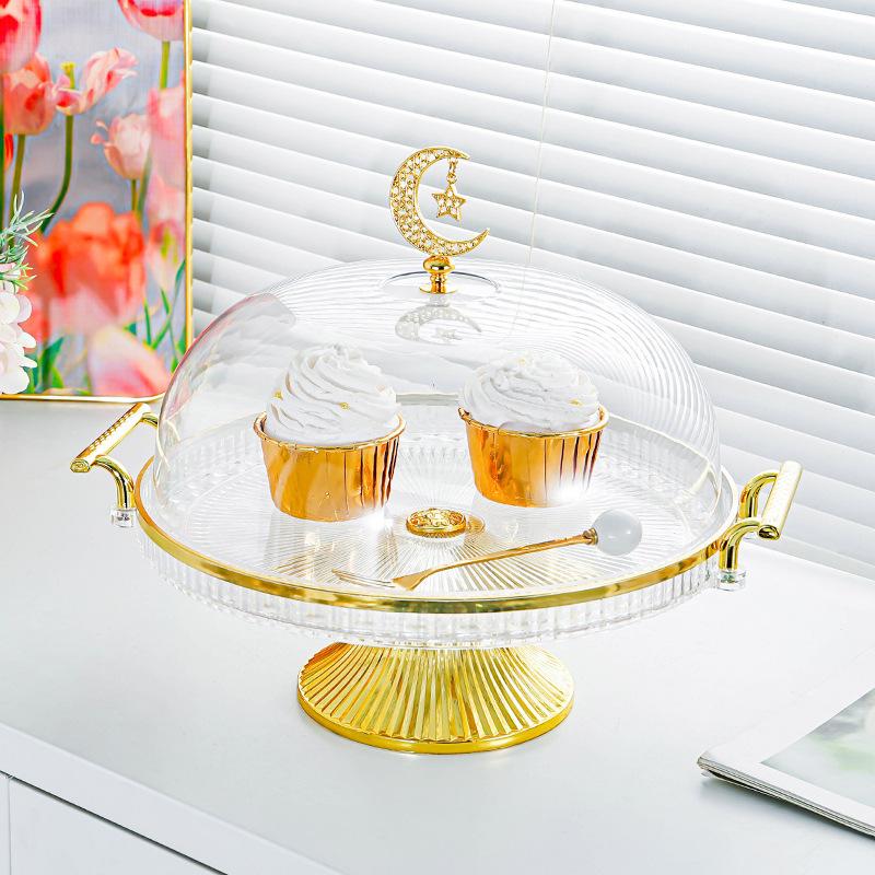 Fruit Shop Try Tray Nice with Lid Fruit Tray Lid Cake Cake Dessert Display Tray with Transparent Lid for Home Durable
