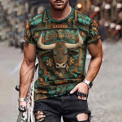 Tricou Vintage de Vară pentru Bărbați Casual cu Mânecă Scurtă Imprimeu cu Animale Desenate Tricou 3D Tricou Sport de Stradă Îmbrăcăminte Supradimensionată Masculină