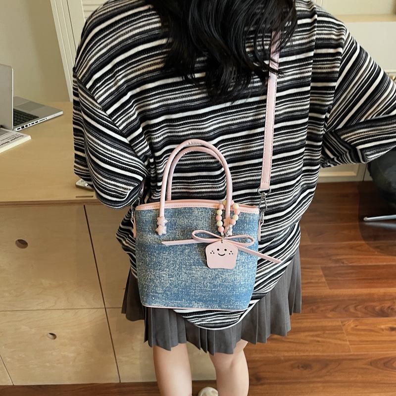 Heutige beliebte Taschen Damen neue tragbare Bucket Bags Denim vielseitige Schultertaschen Umhängetaschen