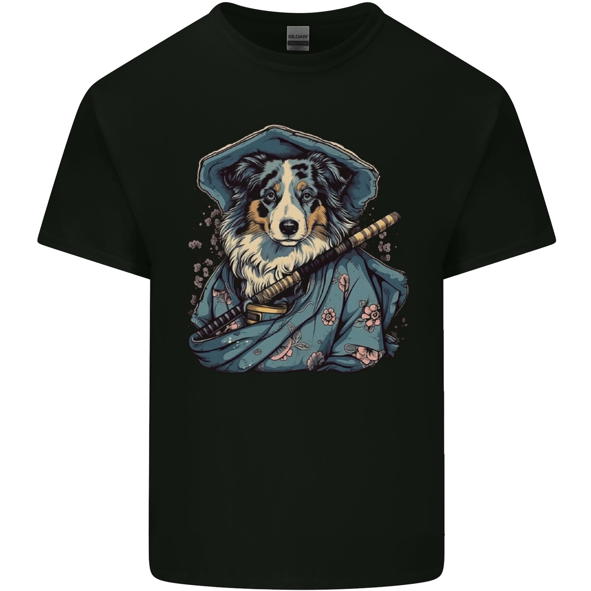 Australian Sheepdog Samurai Warrior Fantasy Unisexs Light Cotton TShirt S