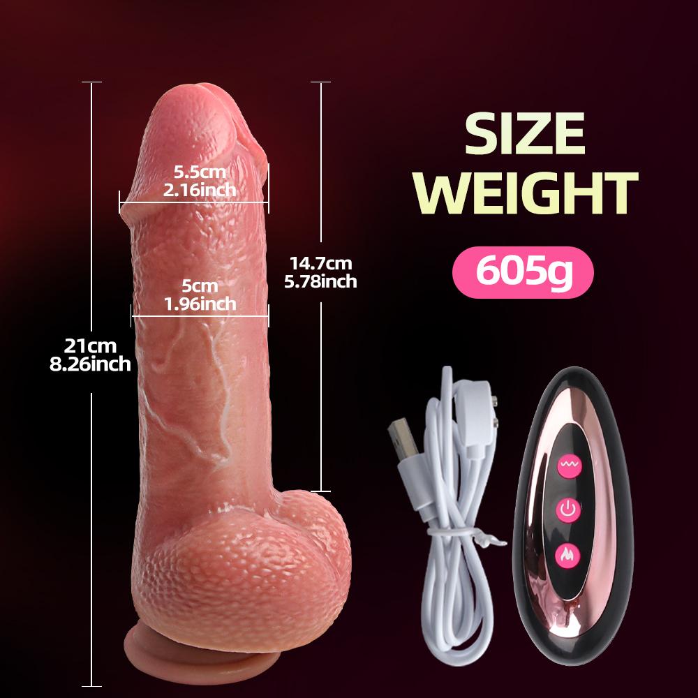Big Dark Realistic Silicone Dildo for Women with Strong Suction Cup Hand-Free Vagina & Anal G-spot Sex Toy for Adults 18+