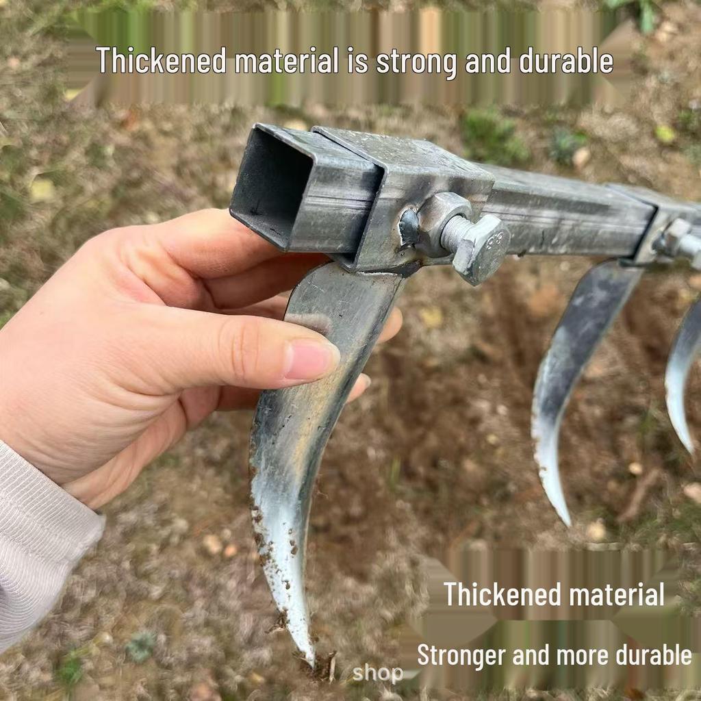 Adjustable Multi-Tooth Garlic Planting Rake and Hand-Pulled Plow