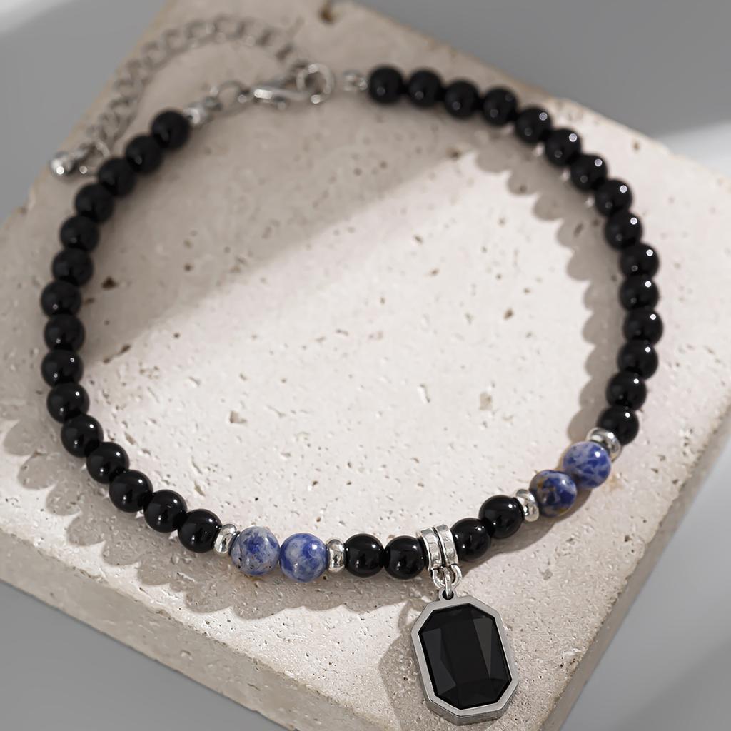 Simple Beaded Foot Chain Anklet Delicate Stone Pendant Anklet Bracelet Ornament Ankle Bracelet for Women and Girls