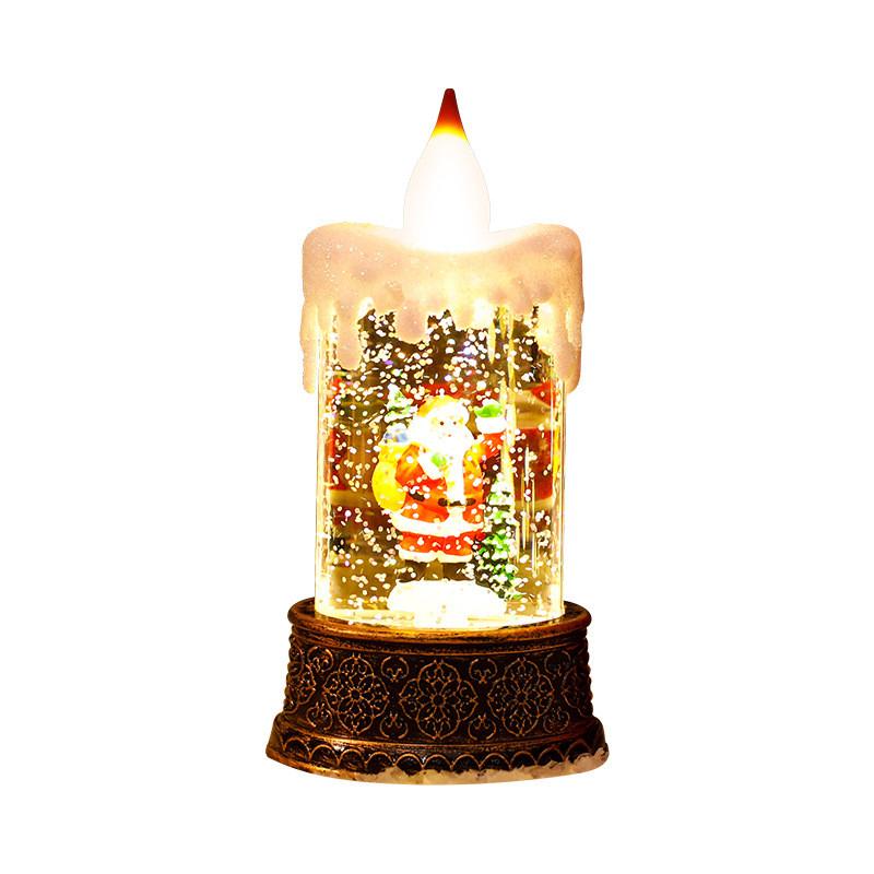 Christmas Waterilluminated Candle Night Light With Creative Mini Wind Lamp For Holiday Decor