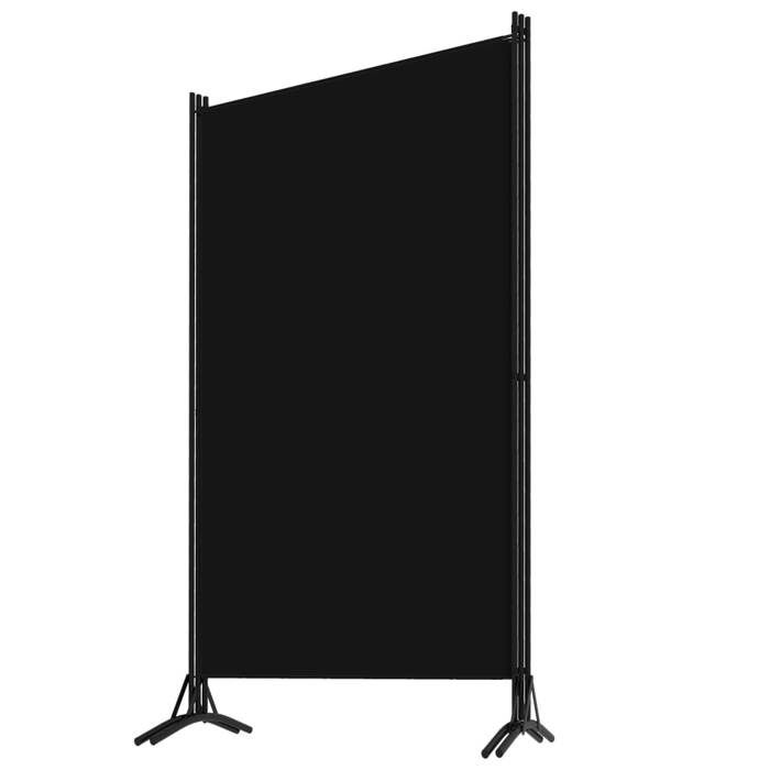 VidaXL Paravent 3 Panneaux, 260x180 cm, Tissu Polyester &amp; Structure en Fer, Noir, Écran de Confidentialité Pliable, Cloison 320734