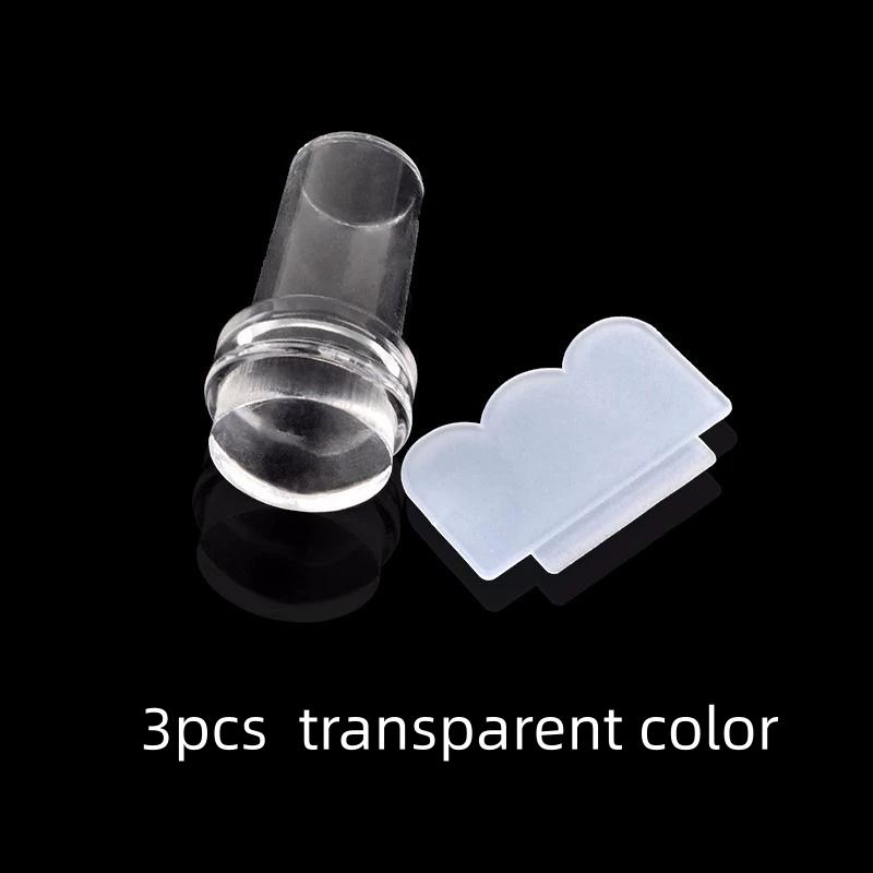 1/3/5pcs Nail Stamping Plates Pure Clear Jelly Nails Art Stamper Scraper Set Print Silicone Marshmallow Design Manicure Tool