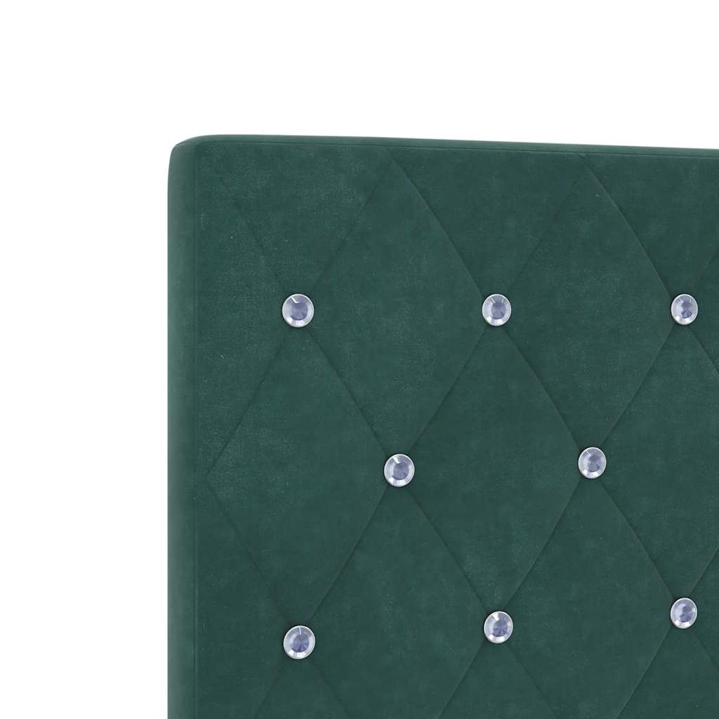 Box Spring Bed with Headboard Dark Green 120 x 200 cm Velvet
