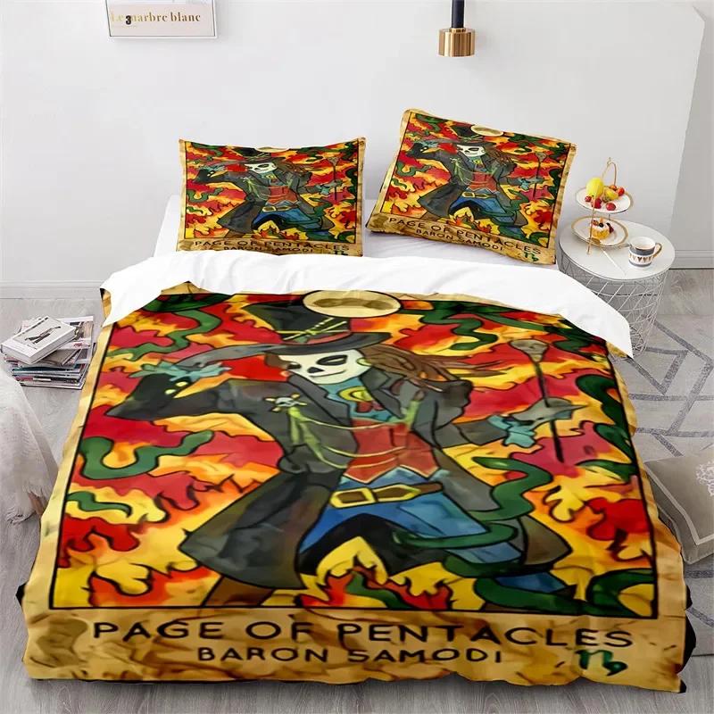 Boho Sun and Moon Duvet Cover Mysterious Astrology Bedding Set Microfiber Witch Wiccan Fortune-Telling Tarot Cards Quilt Cover