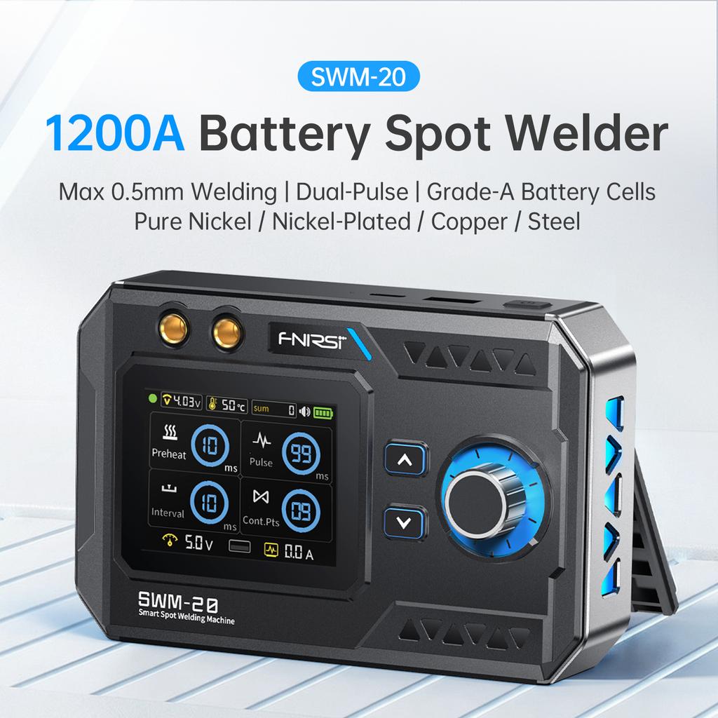 FNIRSI SWM-11 Portable Spot Welder Double Pulse Battery Welding Machine 18611 Battery DIY Pack Welding Tool 1.1mm Nickel Chip