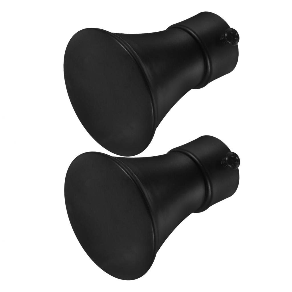 2 Pcs Decorative Head Curtain Rod Black Drapery End Caps Iron Rods Finials Only