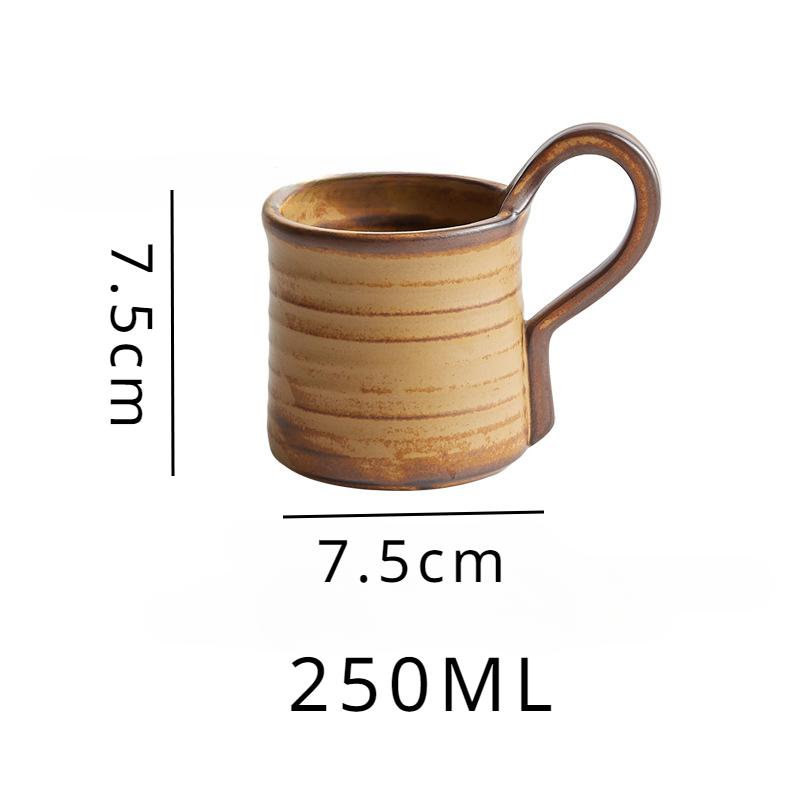 

Японские ретро кружки из грубой керамики, чашки для послеобеденного чая и кофе, чашка для завтрака, подарок 201-300ml