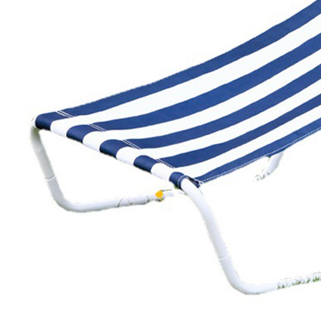 Blau-Weiß gestreifte Outdoor-Strandliege, tragbar, faltbar, Mittagsruheliege, einfache Campingliege