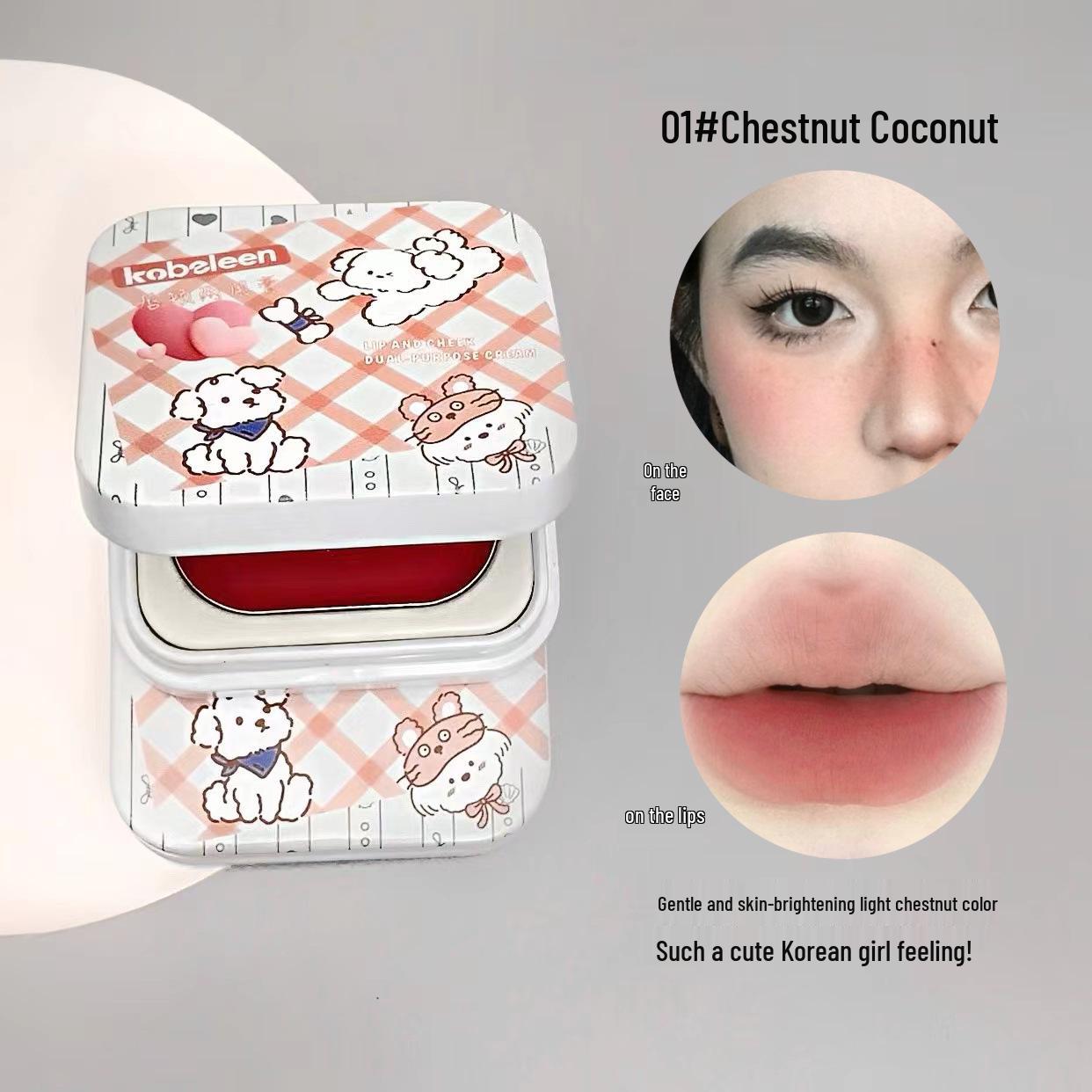 

Kobeleen Multi-use Lip & Cheek Cream: Korean Matte Blush for Women - Soft Mist Finish for Spring/Summer