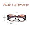 New Cat Eye Large Frame Presbyopia Glasses with Contrasting Colors Polygonal Full Frame Glasses Anti Blue Light Diopter To +4.0