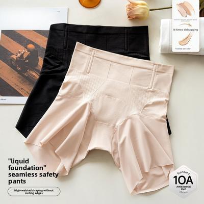 Female Summer Thin High Waist Shaped Non Curled Antibacterial Crotch Non Trace Anti Light Safety Underwear