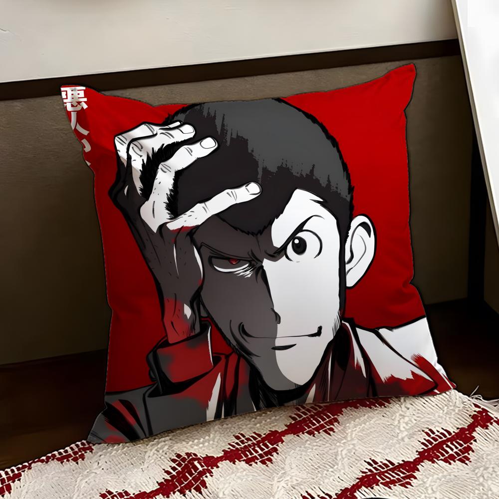 Lupin the anime TThird Cushion Cover Reversible Soft Durable Pillow Cover Home Car MultiScene Use for Daily Comfort