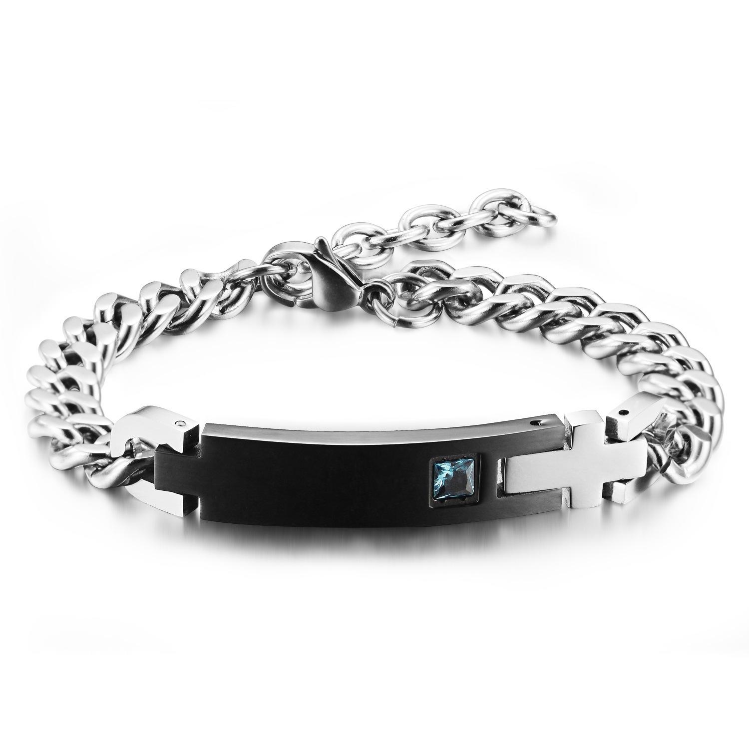 2026 European and American Fashion Simple Couple Bracelet Versatile Personality Creative Glossy Jewelry 21CM