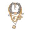 Personality Trend Ladies Geometric Badge Pendant Multi-Layer Chain Necklace Set Hip Hop Punk Style Pendant