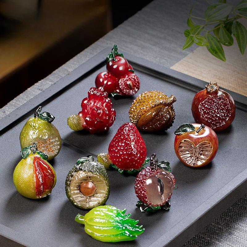 Mini Fruit Mode Colour-changing Tea Pet Creative Resin Household Office Fruits Decoration Tea Ceremony Tea Set Accessories 2025